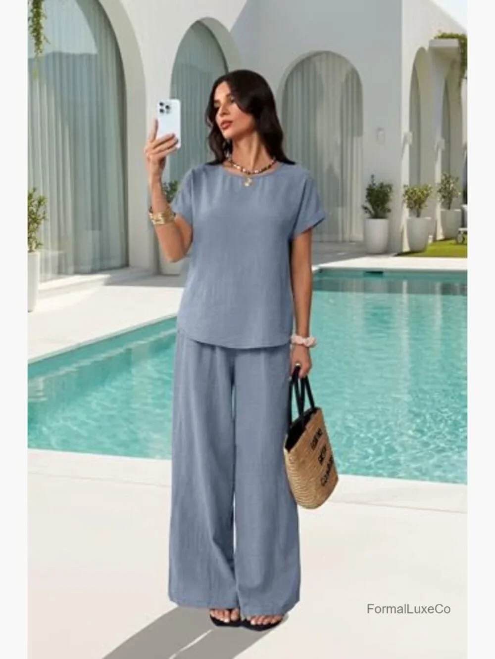 Summer 2 Piece Lounge Set Matching Outfits Vacation Travel